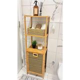 Velmora Bambu 3 Raflı Çok Amaçlı Banyo Düzenleyici - ve Organizer | Çamaşır Sepeti