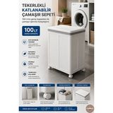 Velmora Büyük Boy Tekerlekli Katlanabilir - 100 Lt Kapasite | Çamaşır Sepeti