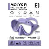 Velmora F1 Pro Pastel Lila - Anti-Fog Özelliği ile Net Görüş | Dalış Maskesi