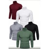 Velmora Fashion 5'li Siyah, Beyaz, Bordo, Gri, Haki Kaşkorse Boğazlı Full Likralı Fitilli Body Kazak - Beyaz - Siyah - Bordo - Gri - Haki - Standart
