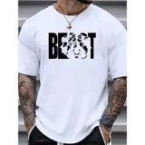 Velmora Fashion Erkek Baskılı Tişört Kısa Kol Bisiklet Yaka Oversize T-Shirt - Beyaz - XL