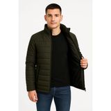 Velmora Fashion Erkek Bomber Mont Ceket - Su Itici Kumaş, Kapitone Astarlı, Fermuarlı, Kışlık - Haki