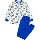 Velmora Fashion Erkek Çocuk Premium Penye Dinozor Desenli Uzun Kollu Pijama Takımı 2-11 Yaş - Mavi - 4 - 5 Yaş