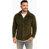 Velmora Fashion Erkek Pelüş Polar Hırka Gömlek Yakalı Ilik Düğmeli Göğüs Cepli Yumuşak Dokulu - Haki - 2XL