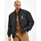 Velmora Fashion Erkek Siyah Bomber Mont Fergolli Logo Baskılı Fermuarlı Cepli Kapitone Astarlı - Siyah