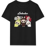 Velmora Fashion Labubu Baskılı T-Shirt - Siyah - - 7 - 9 Yaş