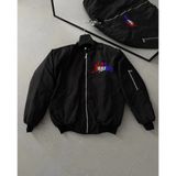 Velmora Fashion Los Angeles Siyah Bomber Mont – Fermuarlı, Cepli, Kapitone Astarlı, Bahar ve Kış Günlük Kullanım İçin Unisex Ceket- Siyah - Dropsuz - XS