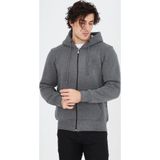 Velmora Fashion Velmora Premium Erkek Kapüşonlu Düz Fermuarlı Hırka - Füme