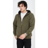 Velmora Fashion Velmora Premium Erkek Kapüşonlu Düz Fermuarlı Hırka - Yeşil