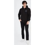 Velmora Fashion Velmora Premium Erkek Kapüşonlu Z Baskılı Fermuarlı Hırka - Siyah