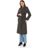 Velmora Fashion Velmora Premium Kadın Balık Sırtı Kaşmir Uzun Kaşe Kaban - Kahverengi
