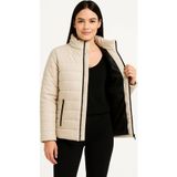 Velmora Fashion Velmora Premium Kadın Bomber Mont Ceket – Su İtici Kumaş, Kapitone Astarlı, Fermuarlı, Kışlık - Bej