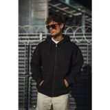 Velmora Fashion Velmora Premium Oversize Tam Fermuarlı Uzun Kol Hırka - Siyah