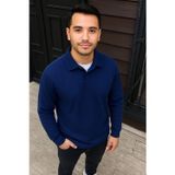 Velmora Fashion VF-Fitilli Polar Sweatshirt – Düğmesiz Polo Yaka, Oversize Rahat Kalıp, Kalın Polar Kumaş, Kışlık ve Baharlık Şık Günlük Üst - Lacivert