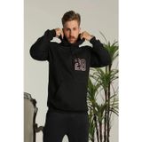 Velmora Fashion VF-Oversize Kapüşonlu Sweatshirt –Sırt ve Ön Baskılı, Siyah -