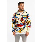 Velmora Fashion VF-Yarım Fermuarlı Desenli Polar Sweat Beyaz -