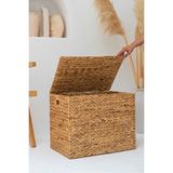 Velmora Hasır Su Sümbülü Kapaklı Sandık Model Düzenleyici 51X34X40 cm | Çamaşır Sepeti