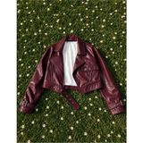 Velmora Leather Kadın Ceketi Hakiki Deri Özellikleri ile Bordo Renk M Beden - 0 - Bordo