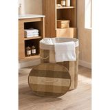 Velmora Oval Kapaklı Hasır , 43X33X50CM, Şık ve Kullanışlı Tasarım | Çamaşır Sepeti