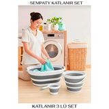 Velmora Sempaty Katlanabilir 3'lü Seti - Alan Tasarrufu Sağlar | Çamaşır Sepeti