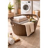 Velmora Şık Rattan Desenli Oval - 9 Litre, Dayanıklı Tasarım | Çamaşır Sepeti