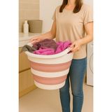 Velmora Şık ve Katlanabilir Pembe , 25 Litre | Çamaşır Sepeti