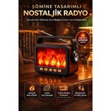Velmora Şömine Efekli Solar Şarjlı Bluetooth Hoparlör, USB ve Tf Kart Desteği | Nostaljik Radyo