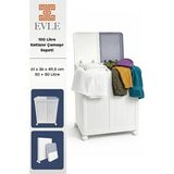 Velmora Tekerlekli Çift +50 Lt , Çift Kapak ve Pratik Kullanım | Çamaşır Sepeti