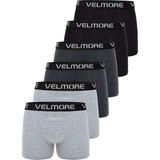 Velmore 6’lı Kutu Premium Erkek Boxer | Likralı ve Pamuklu Iç Giyim - S - Antrasit - Gri - Siyah