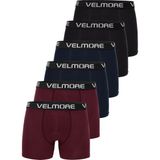 Velmore 6’lı Kutu Premium Erkek Boxer | Likralı ve Pamuklu Iç Giyim - S - Siyah - Bordo - Lacivert