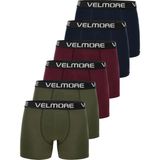 Velmore 6’lı Kutu Premium Erkek Boxer | Likralı ve Pamuklu Iç Giyim - XL - Bordo - Haki