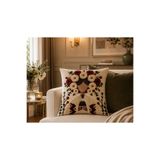velnox 3D Dijital Baskılı Punch Görünümlü Bohem Çiçekli Kız Salon Koltuk Kanepe Minder Kırlent Kılıfı 43x43 cm (Fermuarlı)