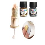velomy Yenilebilir Altın Metalik Sim Yaldız Toz Boya 4 gr Yenilebilir Gümüş Metalik Sim Toz Boya 4 gr