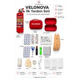 Velonova 1-Kg Yangın Tüpü Ve 17 Parça İlk Yardım Seti – Araç, Ev, Ofis Ve Seyahat İçin Çantalı Kırmızı