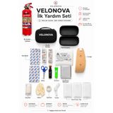 Velonova 1-Kg Yangın Tüpü Ve 17 Parça İlk Yardım Seti – Araç, Ev, Ofis Ve Seyahat İçin Çantalı Siyah