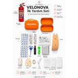 Velonova 1-KG Yangın Tüpü Ve 17 Parça İlk Yardım Seti – Araç, Ev, Ofis ve Seyahat İçin Çantalı Turuncu