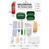 Velonova 1-Kg Yangın Tüpü Ve 17 Parça İlk Yardım Seti – Araç, Ev, Ofis Ve Seyahat İçin Çantalı Yeşil