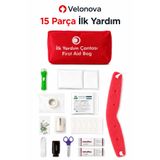 Velonova 15 Parça İlk Yardım Çantası – Araç, Ev ve İş Yeri İçin Acil Yardım Seti
