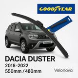 Velonova Good Year 2’Li Set Muz Tipi Silecek Takımı Dacia Duster 2018-2022 Ön Cam Sileceği 550Mm-480Mm