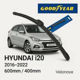 Velonova Good Year 2’Li Set Muz Tipi Silecek Takımı Hyundai İ20 2016-2022 Ön Cam Sileceği 600Mm-400Mm
