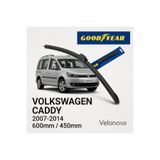 Velonova Good Year 2’Li Set Muz Tipi Silecek Takımı Volkswagen Caddy 2007-2014 Ön Cam Sileceği 600Mm-450Mm