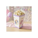 VELONZAL Unicorn Temalı Patlamış Mısır (Popcorn)-Cips Kutusu-Doğum Günü-Parti-Kutlama-8 Adet-Model-3