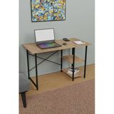 Veloora Metal Ayaklı Modern 2 Raflı Çalışma Masası Öğrenci & Ofis Masası 114 Cm