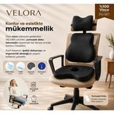 Velora Grup Premium Ergonomik Boyun Bel Oturma Yastığı Seti - Siyah