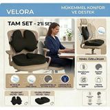 Velora Grup Visco Bel Yastığı + Oturma Minderi Tam Set - Siyah