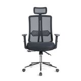 VELORA PLUS Ergonomik Çalışma Koltuğu Ofis Sandalyesi Fileli Sırt 2D Hareketli Kolçaklar Ayarlanabilir Başlık Krom Ayak
