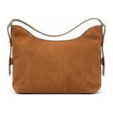 Velora Taba - Kenarları Kemer Detaylı Süet Çanta - Standart - 88-Taba