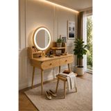 VELORAY MOBİLYA Makyaj Masası LED Işıklı Aynalı Çekmeceli Raflı – Modern Safirmeşe Kozmetik Organizer