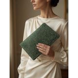 Veloria Bag & Scarf Veloria Bag Zigzag Clucth Çanta Dokuma Kumaş ve Koruma Pedi Içeren Ipad Tablet Taşıma Çantası - Yeşil