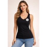 Veloure Kadın Atlet Südyenli V Yaka Modal 1 Adet Siyah Pedli Atlet-Bluz-T-Shirt (Kota)